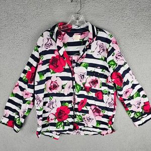 Kate Spade Women's Button Down Floral Collared Sleepwear Top Size XL
